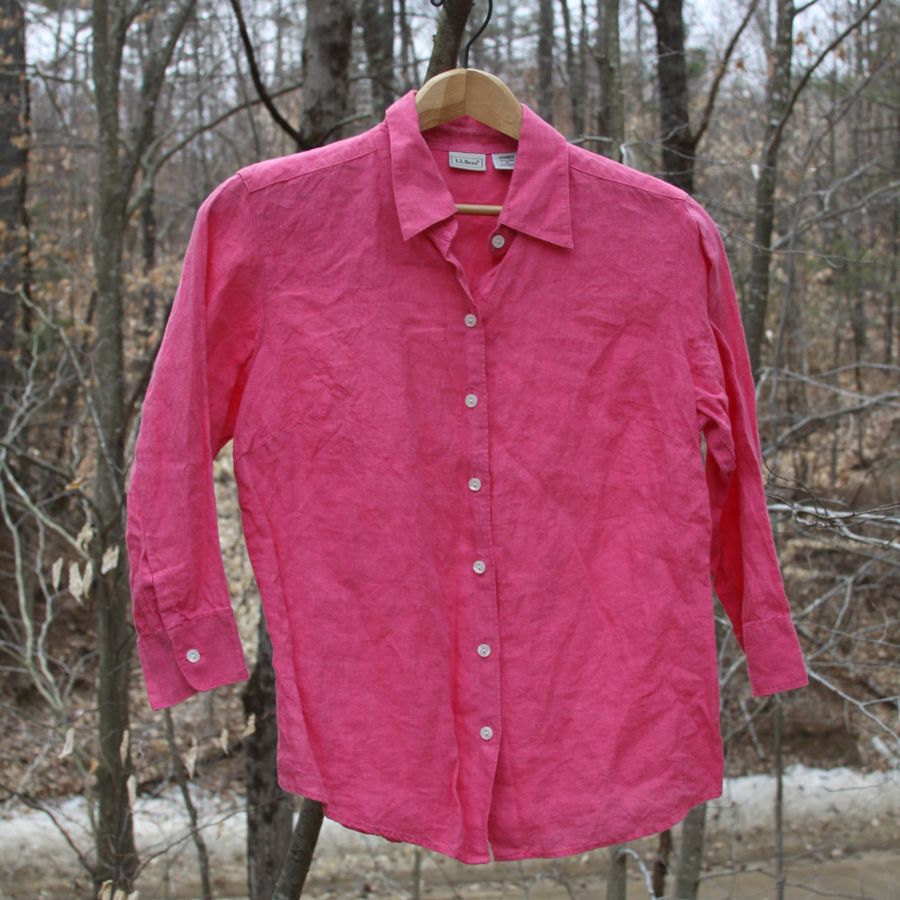 3/4 Sleeve button-down shirt - 100% Linen